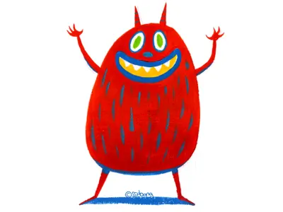 Moster-! acrylic character illustration