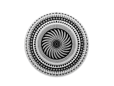 Mandala In Motion Animation #1 3d animated gif animation black and white c4d experimental mandala pattern stripes