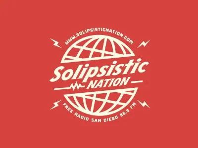 Solipsistic NATION - Logo Suggestion #1 branding dan cassaro elecronic music electronic free radio globe growcase highway identity logo logo design logo designer logotype michael spitz onramp pod cast podcast radio radio show san diego solipsistic nation