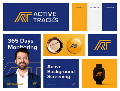 Active tracks logo design | AT monogram at logo background branding graphic design logo logo design minimal modern monogram screening tracking logo