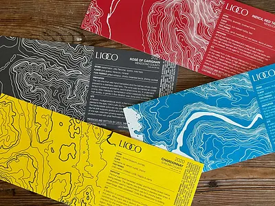 Wine Packaging for LIOCO Wine Co. branding graphic design lables maps packaging topographic wine