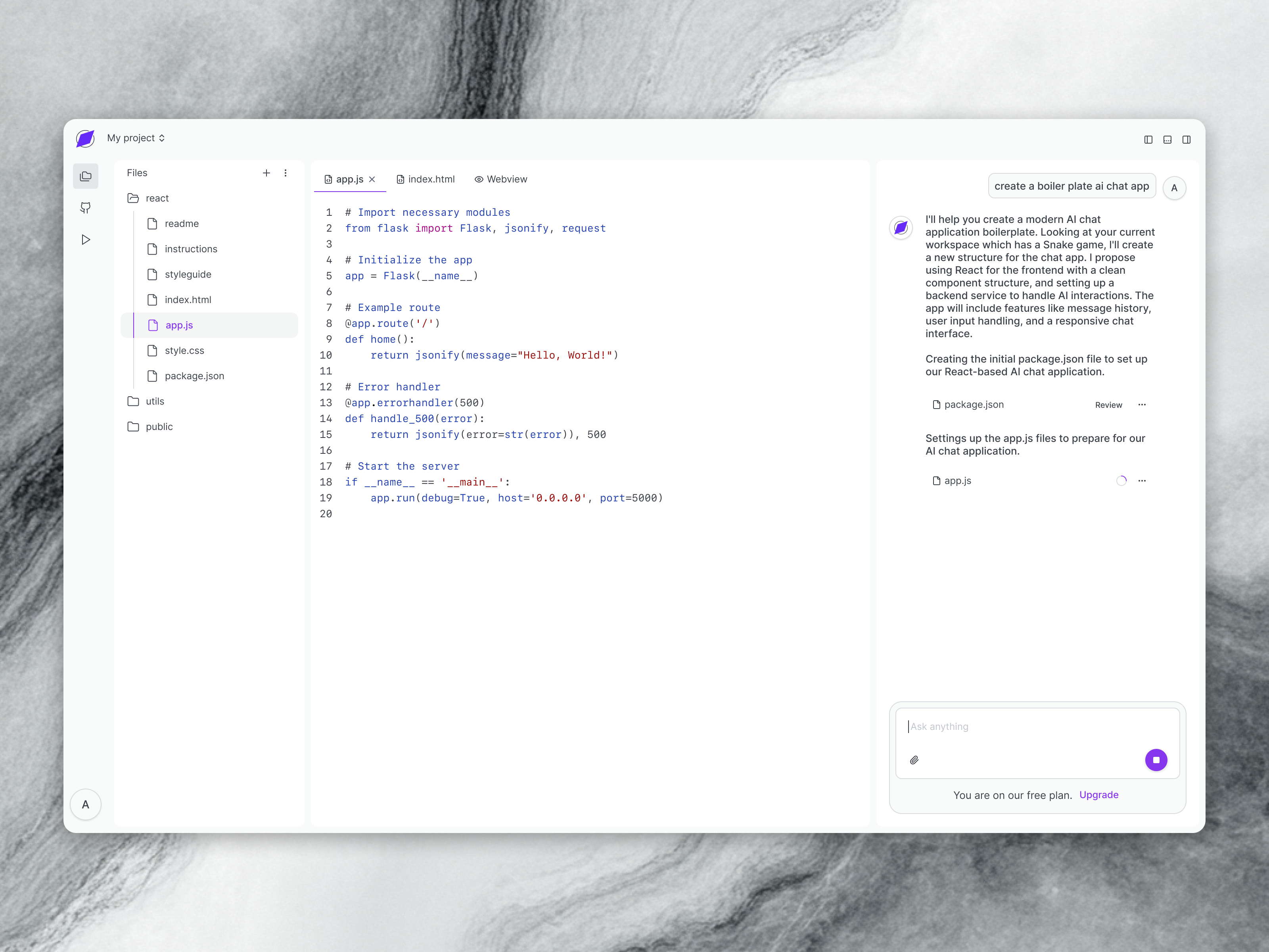 AI IDE ~ built with Cohezly ai code editor code generator cursor developer tools ide saas ui
