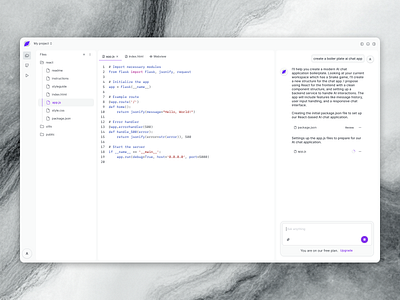 AI IDE ~ built with Cohezly ai code editor code generator cursor developer tools ide saas ui