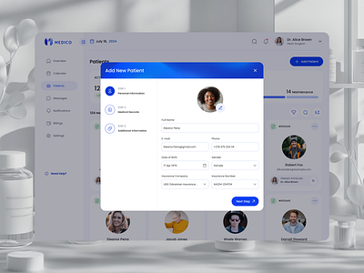 Design for Web Healthcare Management App app clean design healthcare inspiration list management minimal modal dialog patient list product telemedicine ui ux web web app