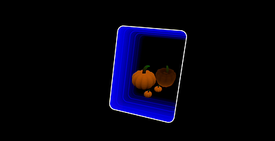 Holographic pumpkins collectable card 3d graphic design halloween