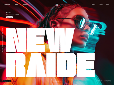 New Raide branding fashion screen design swag ui design website