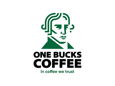 One Bucks Coffee branding cafe clean coffee design dollap face logo portrait starbucks washington