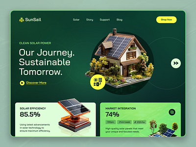 SunSail | Web Design Concept | UI/UX app brand identity branding design graphic design illustration laptop logo mobile app renewables responsive solar energy sustainable ui uiux user experience ux web banner web design wesbite concept