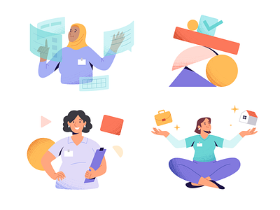 Recognition Platform Brand Illustrations p.1 app art brand brand illustration character collaboration colorful connection design illustration illustrator platform recognition remote rewards team value work workplace