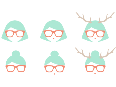 Girl Logo Study antlers girl illustration logo