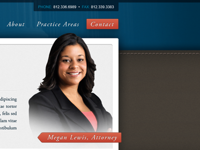 Lewis Law LLC Redesign Update attorney blue brown law lawyer leather red texture