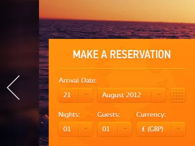 Make A Reservation booking dropdown form journey online orange reservation ui