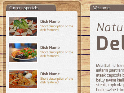 Current specials cafe website home page specials website
