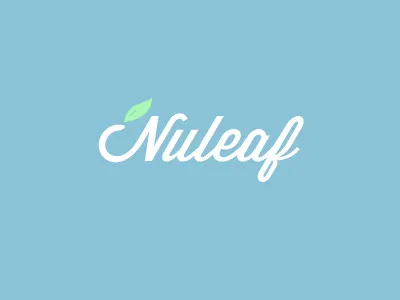 Nuleaf leaf mark logo logotype script tea vector