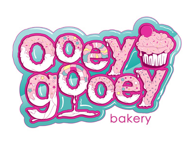 Ooey Gooey bakery cupcakes icing pink sprinkles