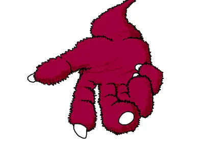 Fuzzy Hand cartoon drawing
