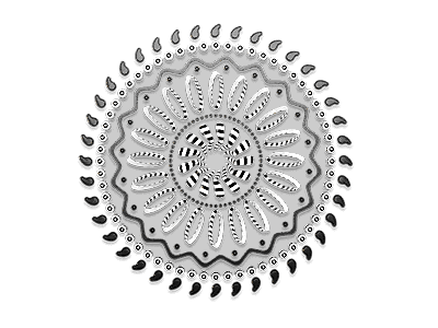 Mandala In Motion Animation #2 3d animated gif animation black and white c4d experimental mandala pattern stripes