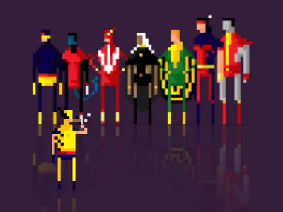 8 Bit the all-new, all different X-men 8 bit banshee colossus cyclops marvel nightcrawler storm sunfire thunderbird wolverine x men xmen
