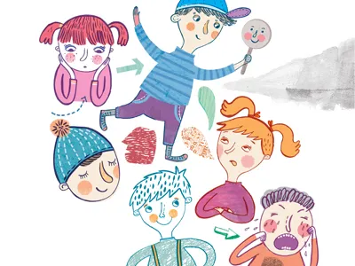 Emotions children emotions illustration