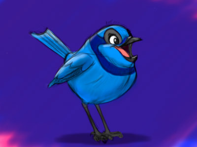 Bird andytoonz cartoon character design design pencil sketch