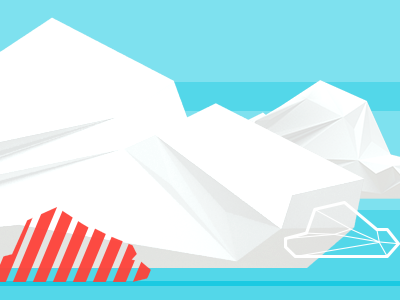 Polygon Clouds illustration blue carnacolors cloud lowpoly red