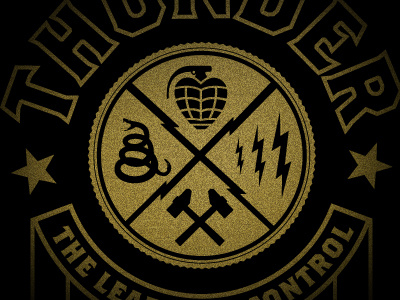 Thunder Alumni crest hammer icons lightning seal skateboard snake thunder