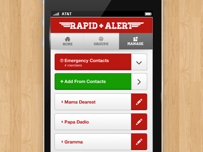 Rapid Alert iPhone Detail alert ap app application buttons design dumbwaiter interface iphone mobile rapid rescue response screen touch