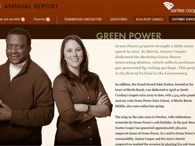 Santee Cooper 2011 Annual Report website subpage annual report interactive web design website