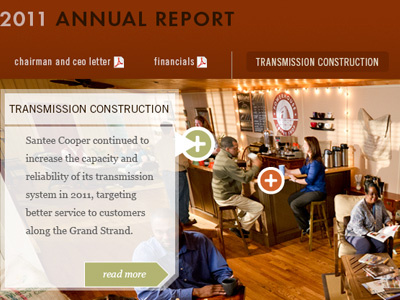 Santee Cooper Annual Report website annual report design interactive web