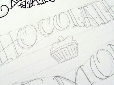 Cupcake Flavors, Sketch illustration lettering sketch type