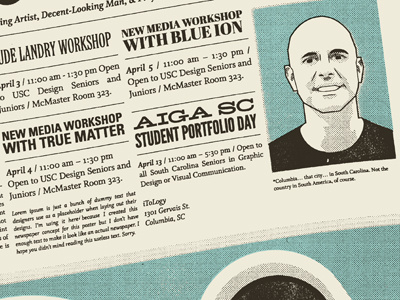 South Carolina Lecture Poster coffee illustration newspaper poster