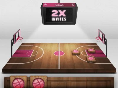 Dribbble Invites x2 board game court dribbble invite play prospect