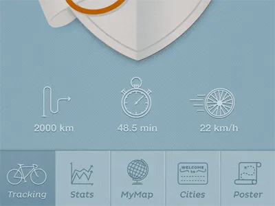 App Redesign III android app application bicycle bike clock detail globe gui icon illustration ios map pictogram route statistics ui