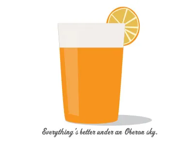 Everything's better under an Oberon Sky. beer oberon orange shot vector