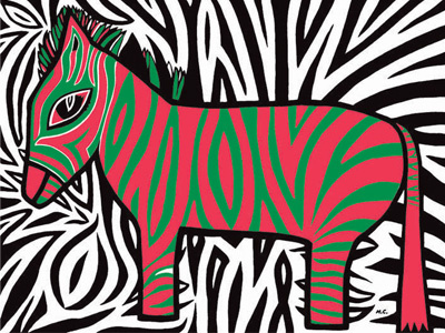 Zebra art artwork design illustration paint painting