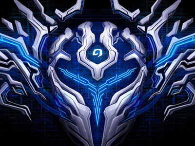 Robot blue fiction illustration mask robot