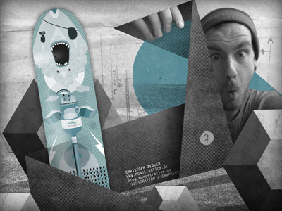 seaman´s circle illustration skateboard