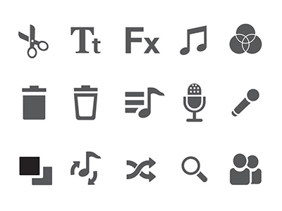 Reeli monochrome icons icons