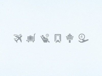 Airport Icons airlines airport design fast track flight duration fly icon icon set luggage cart ux vector vip lounge web site