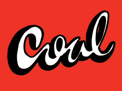 Coal lettering script type