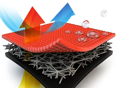 Waterproof Fabric 3d coaches loupe cutaway illustration technical illustration