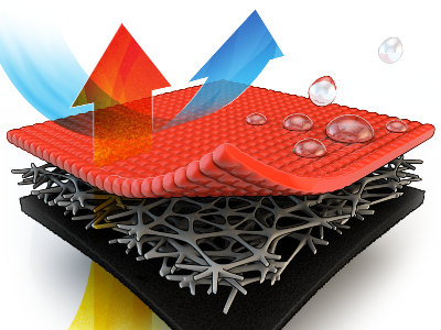 Waterproof Fabric 3d coaches loupe cutaway illustration technical illustration