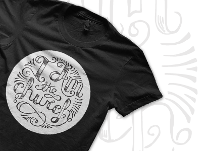 I Am the Church concept illustration tshirt wip