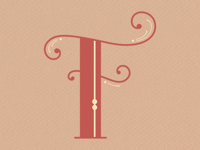 F capital deco f initial lettering swirls texture warm colors