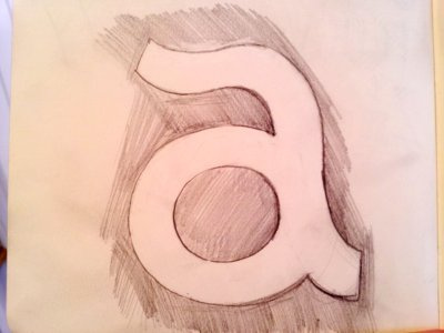 A dribbbled a alphabet doodle idea lettering pencil rough sketch thinking typography