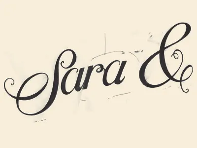 Sara & lettering logo type typography wedding wip
