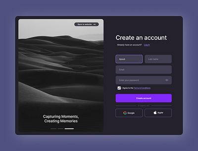 Sign Up Form #dailyui #001 001 2025 dailyui design figma inspiration interface modern sign up form ui uichallenges uiux webdesign