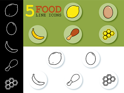 Healthy Eating Icon Set in Line Style design foodline graphic design icons illustration vector