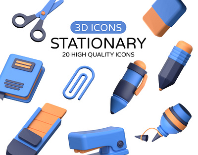 Stationary 3D icons 3d