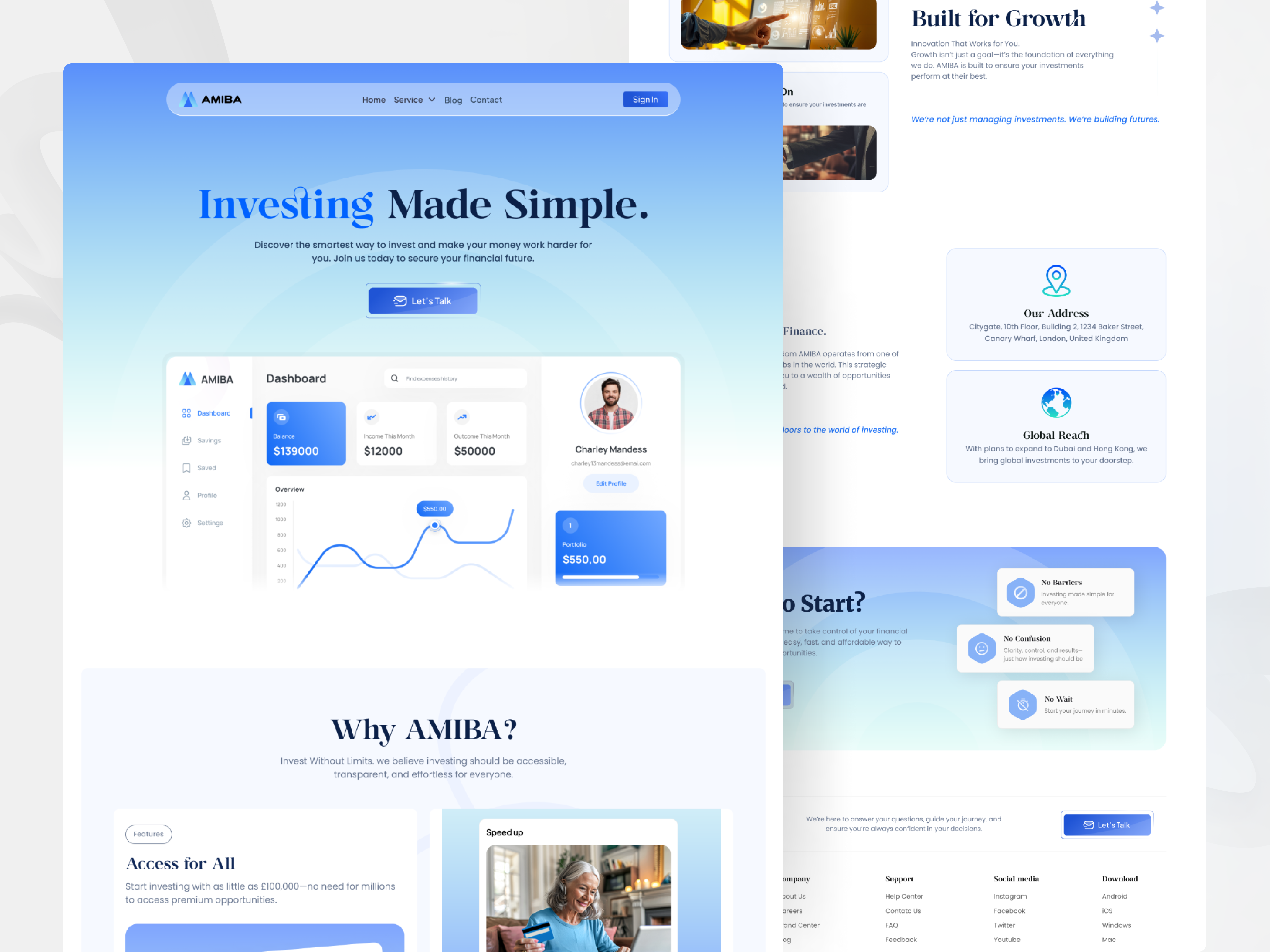 AMIBA – Modern Fintech Investment Platform UI/UX Design dashboarddesign designtrends fintechdesign fintechui investmentapp investmentplatform minimalistui modernui neumorphicdesign neumorphismui responsivedesign saasdesign uiux uiuxdesign userexperience uxinspiration webappdesign webdesign
